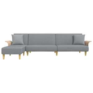 vidaXL Kutna garnitura na razvlačenje svjetlosiva 279x140x70cm tkanina
