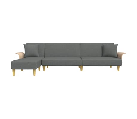 vidaXL Kutna garnitura na razvlačenje tamnosiva 279x140x70 cm tkanina