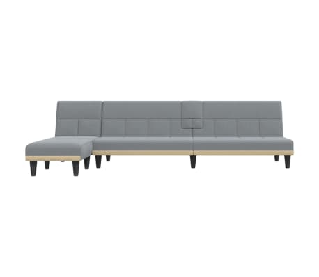 vidaXL Schlafsofa in L-Form Hellgrau 255x140x70 cm Stoff