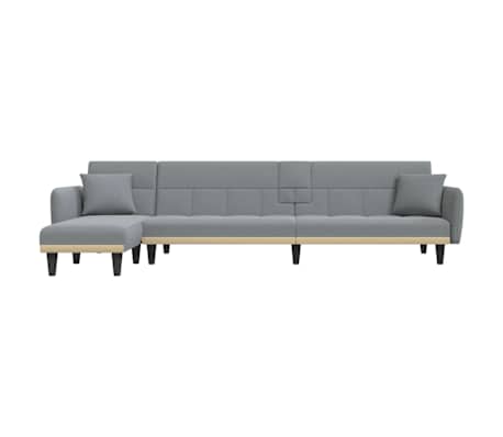 vidaXL L-shaped Sofa Bed Light grey
