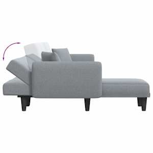 Rozkládací pohovka ve tvaru L světle šedá 275x140x70 cm textil - obrázek 7