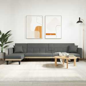 Rozkládací pohovka ve tvaru L tmavě šedá 275x140x70 cm textil - obrázek 1