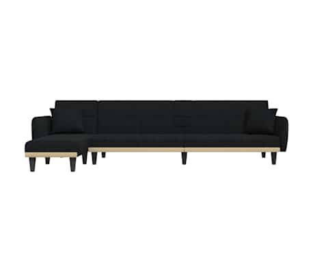 vidaXL L-shaped Sofa Bed Black 275x140x70 cm Fabric