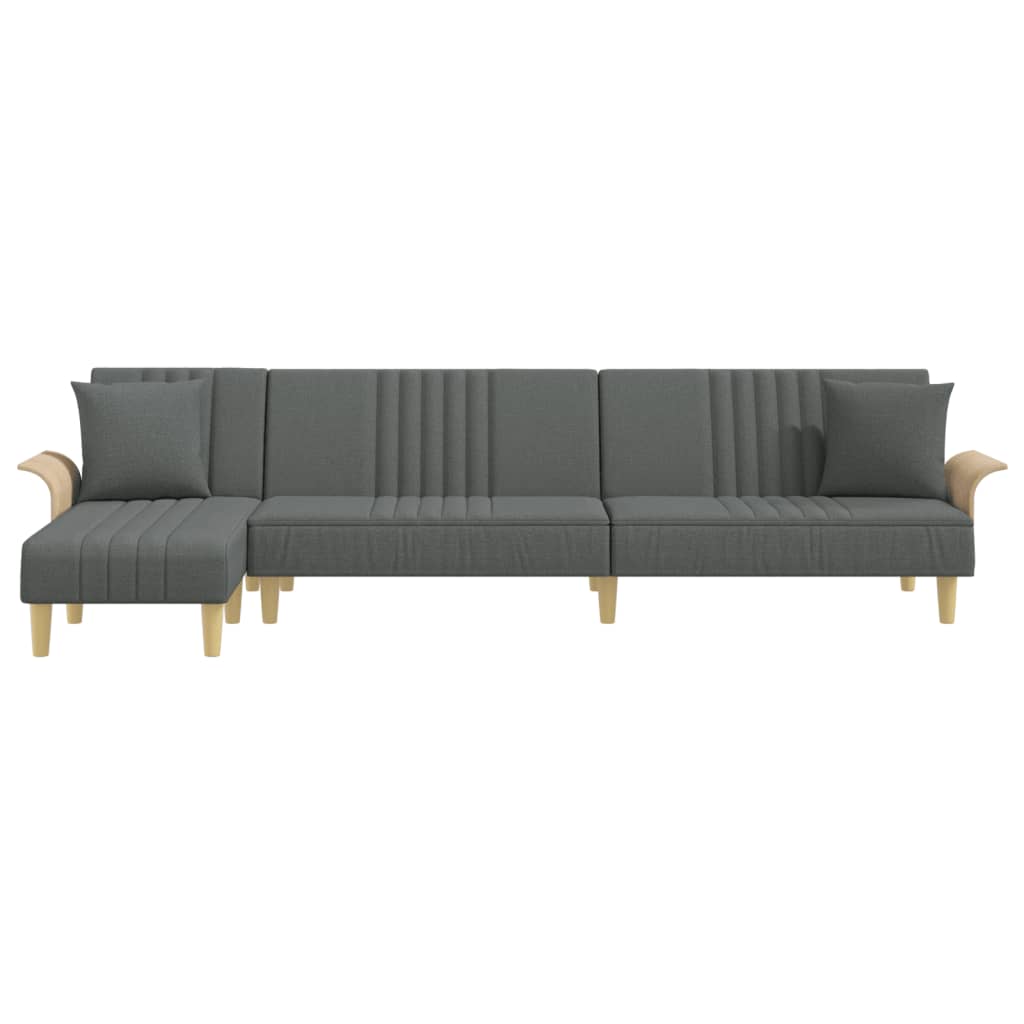 Thumbnail - vidaXL Schlafsofa in L-Form Dunkelgrau 279x140x70 cm Stoff