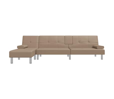 vidaXL Schlafsofa in L-Form Cappuccino-Braun 255x140x70 cm Kunstleder