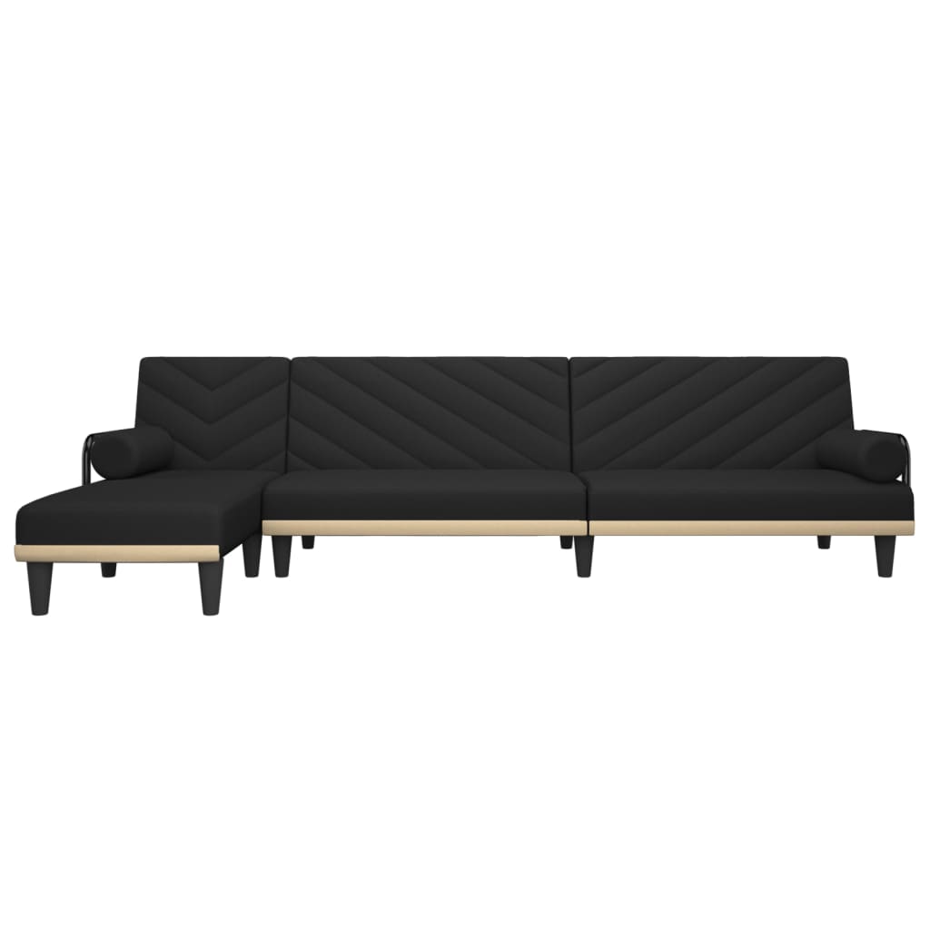 vidaXL Schlafsofa in L-Form Schwarz 260x140x70 cm Stoff