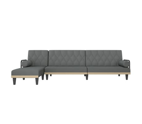 vidaXL Schlafsofa in L-Form Dunkelgrau 260x140x70 cm Stoff