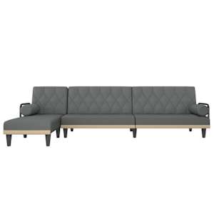 vidaXL Schlafsofa in L-Form Dunkelgrau 260x140x70 cm Stoff