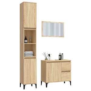 vidaXL Kopalni&scaron;ka garnitura 3-delna sonoma hrast inženirski les