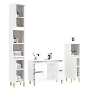 3dílný set koupelnového nábytku bílý kompozitní dřevo - obrázek 4