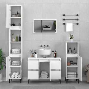 Kopalniško pohištvo 3 kosi bele barve inženirski les