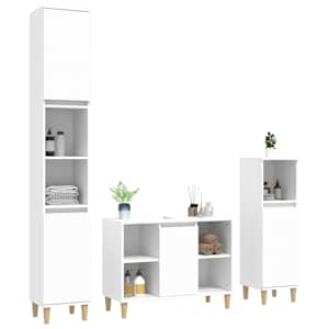3dílný set koupelnového nábytku bílý kompozitní dřevo - obrázek 3