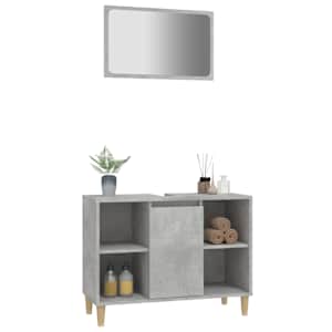 vidaXL Ensemble de meubles de salle de bain 2 pcs gris b&eacute;ton