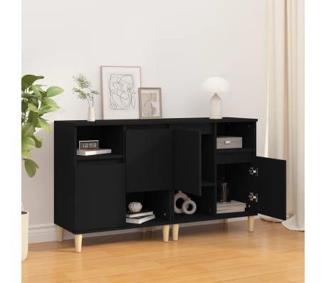 vidaXL Sideboards 2 pcs Black 60x35x70 cm Engineered Wood