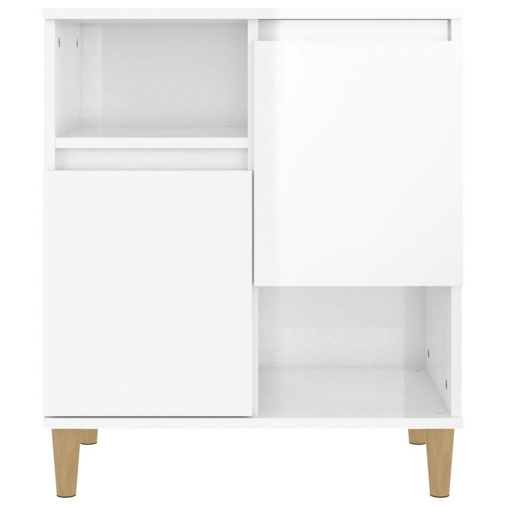 2 pz Credenze，Madia per salotto，Buffet da cucina Moderna Bianco Lucido  60x35x70 cm in Legno Multistrato XZZ118200 MaisonChic