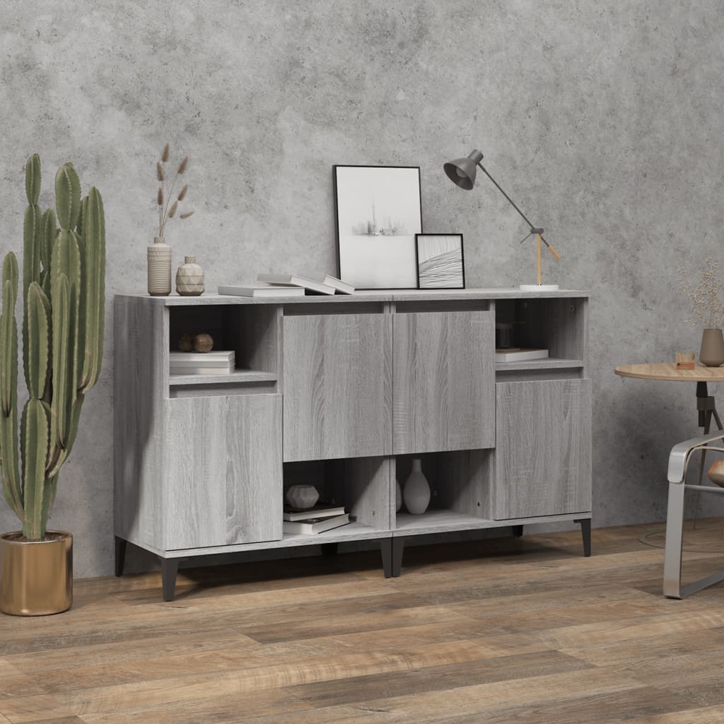 Sideboards 2 Stk. Grau Sonoma 60x35x70 cm Holzwerkstoff