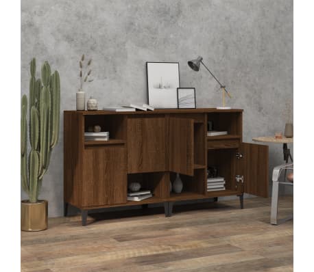 vidaXL Dulapuri, 2 buc, stejar maro, 60x35x70 cm, lemn prelucrat