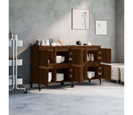 vidaXL &Scaron;oninės spintelės, 2vnt., rudos ąžuolo, 60x35x70cm, mediena