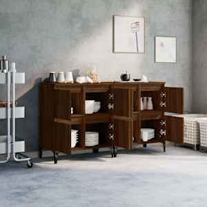 vidaXL &Scaron;oninės spintelės, 2vnt., rudos ąžuolo, 60x35x70cm, mediena