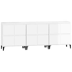 Příborníky 3 ks bílé vysoký lesk 60x35x70 cm kompozitní dřevo - obrázek 6
