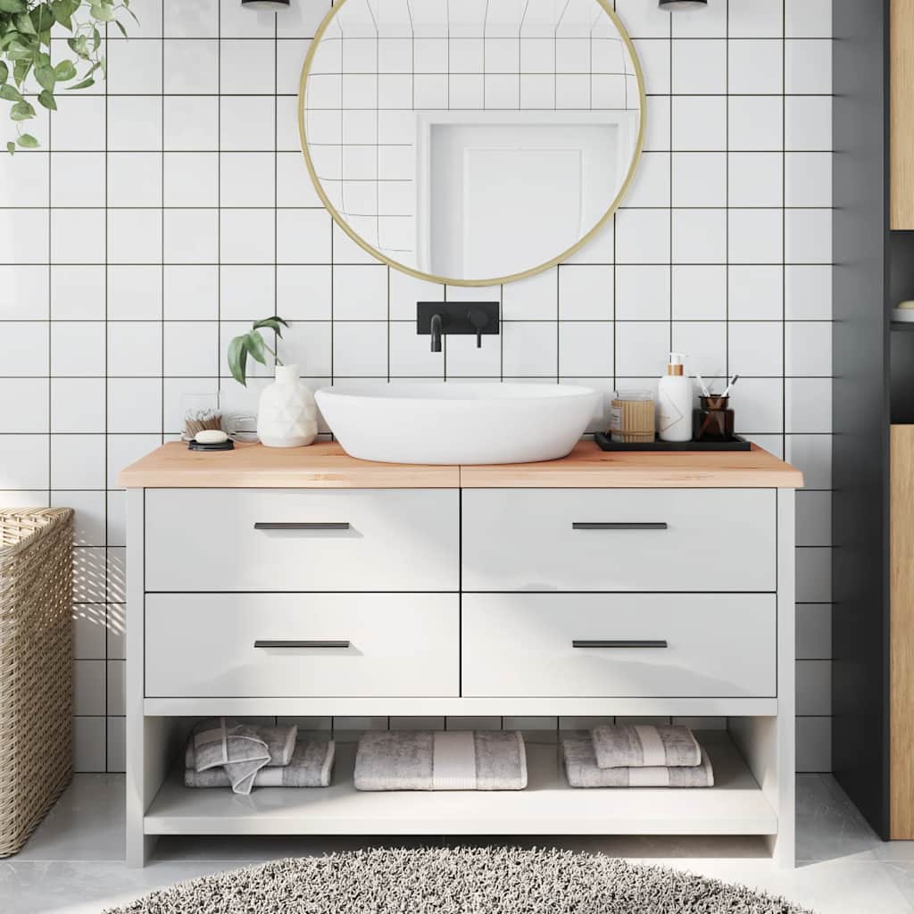 vidaXL Blat de baie, 140x50x(2-4) cm, lemn masiv netratat