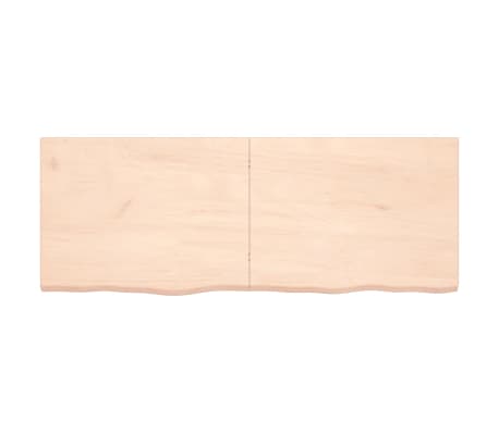 vidaXL Bänkskiva för badrum 160x60x(2-4) cm obehandlat massivt trä