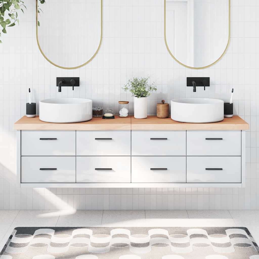 vidaXL Blat de baie, 180x50x(2-6) cm, lemn masiv netratat