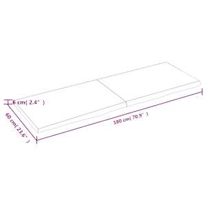Koupelnová deska 180x60x(2-6) cm neošetřené masivní dřevo - obrázek 10