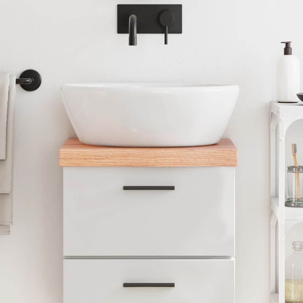 vidaXL Comptoir de salle de bain marron clair 40x30x6 cm bois traité