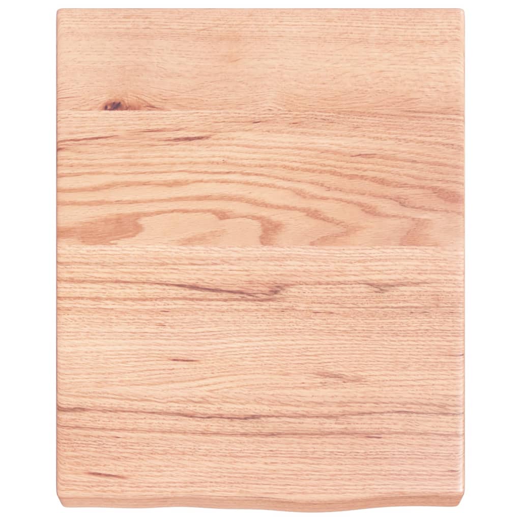 vidaXL Wastafelblad 40x50x(2-6) cm behandeld massief hout lichtbruin afbeelding