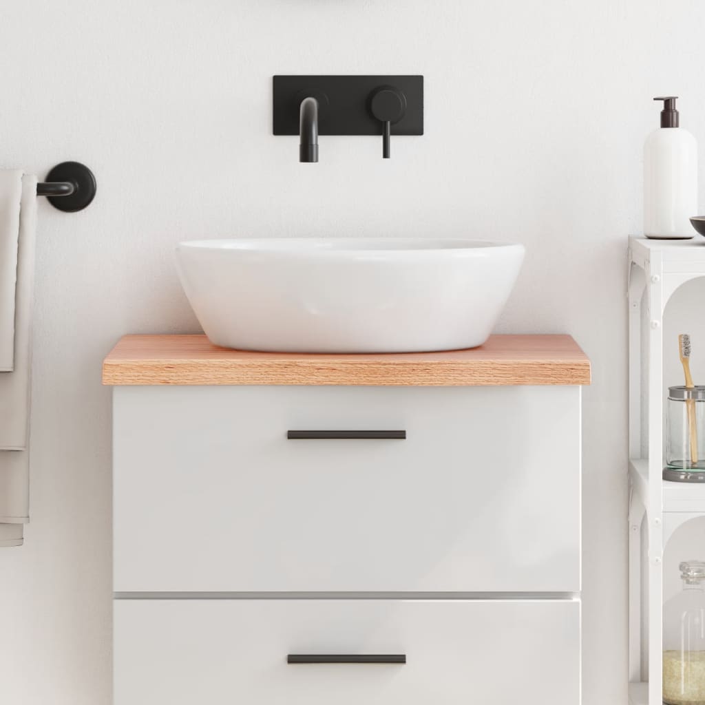 vidaXL Bancada p/ WC 60x30x4 cm madeira maciça tratada castanho-claro
