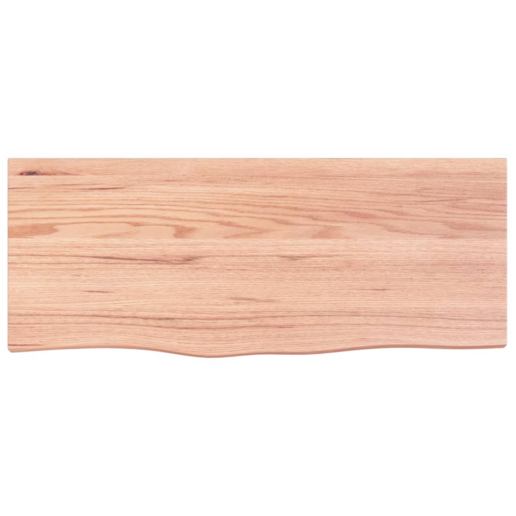 Wastafelblad 100x40x(2-4) cm behandeld massief hout lichtbruin