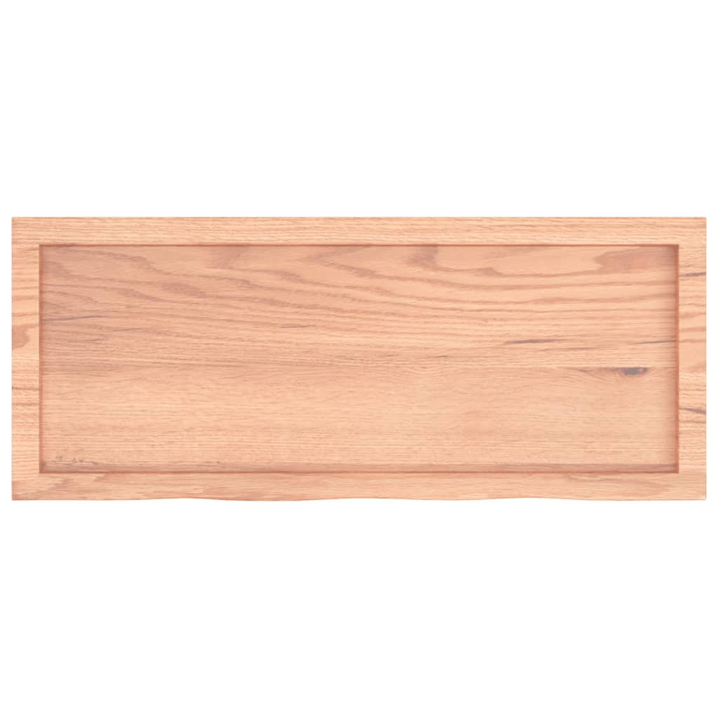 Wastafelblad 100x40x(2-6) cm behandeld massief hout lichtbruin