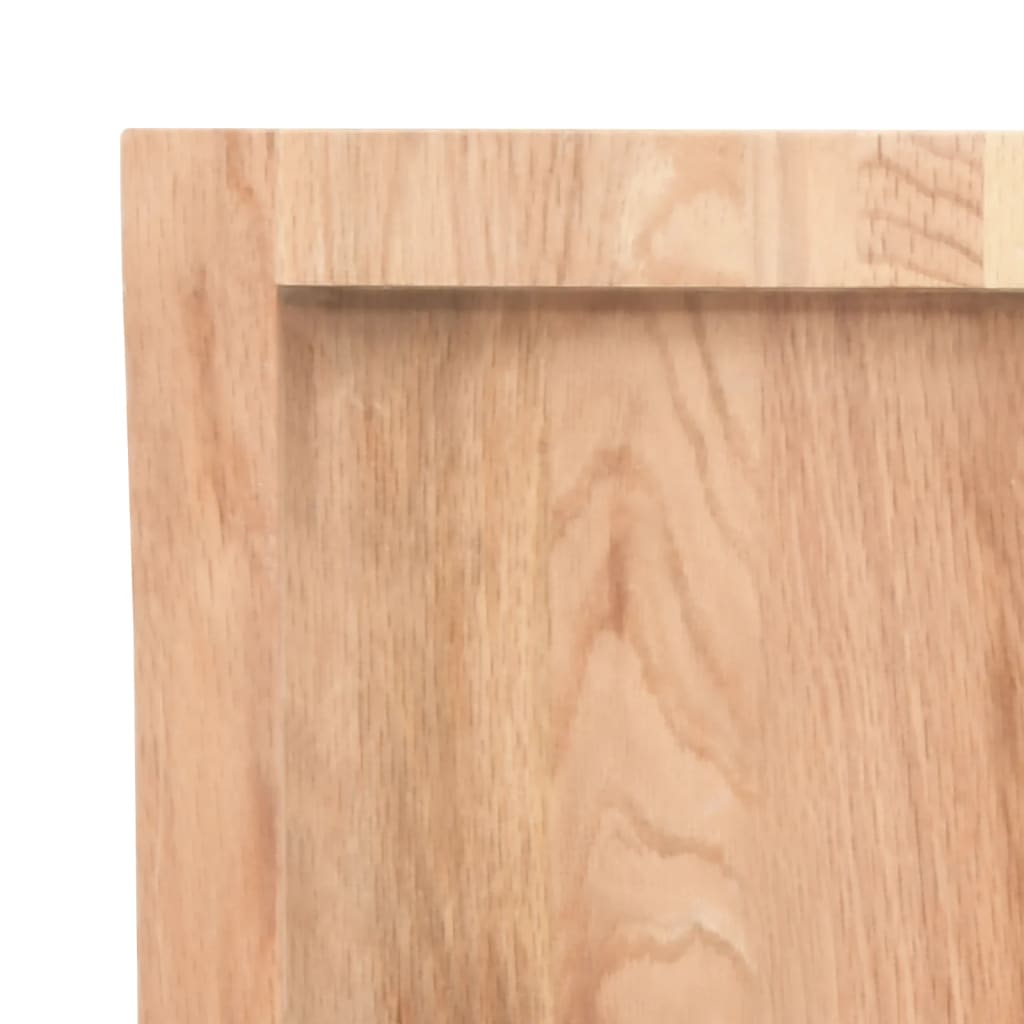 Wastafelblad 100x40x(2-6) cm behandeld massief hout lichtbruin