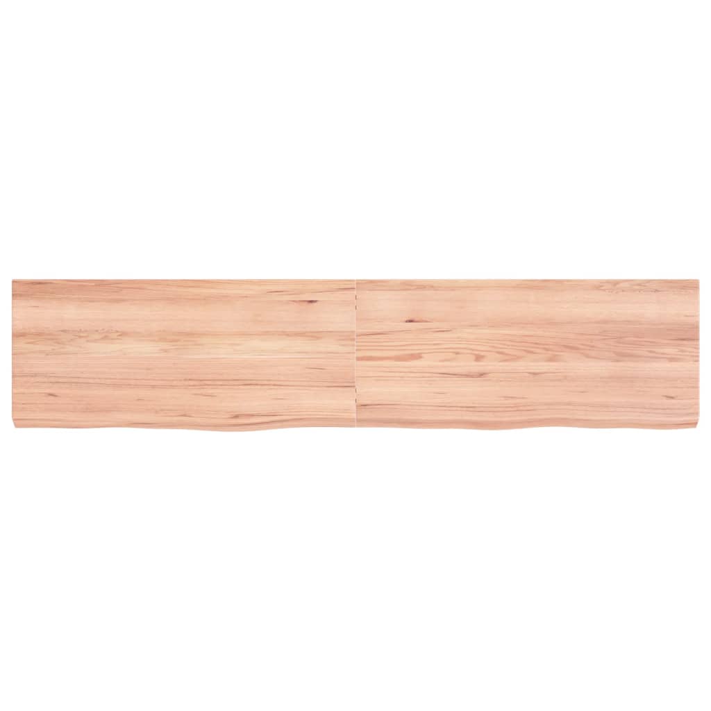 vidaXL Wastafelblad 180x40x(2-6) cm behandeld massief hout lichtbruin afbeelding
