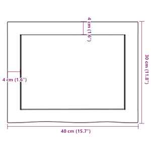 Koupelnová deska tmavě hnědá 40x30x(2-4) cm ošetřený masiv - obrázek 9