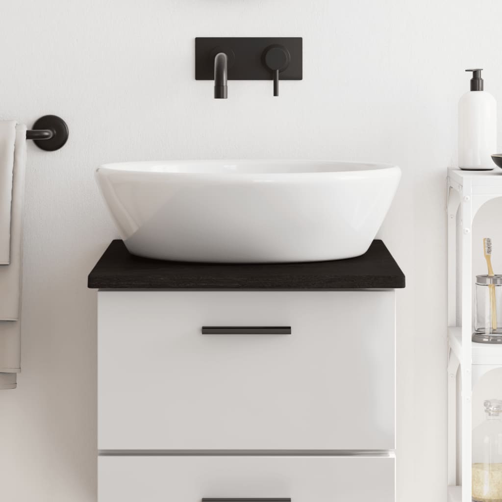 vidaXL Bancada p/ WC 40x50x2 cm madeira tratada maciça cinza-escuro