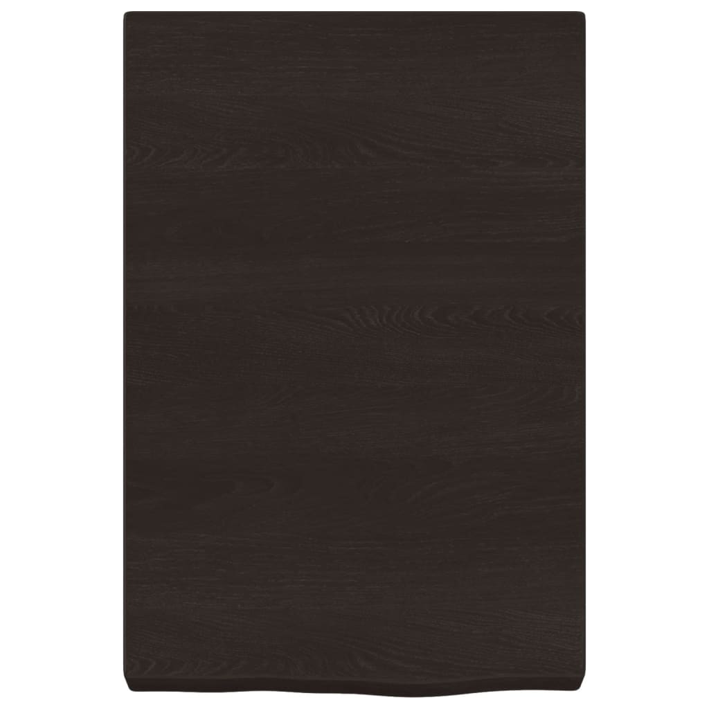 vidaXL Wastafelblad 40x60x(2-6) cm behandeld massief hout donkerbruin afbeelding
