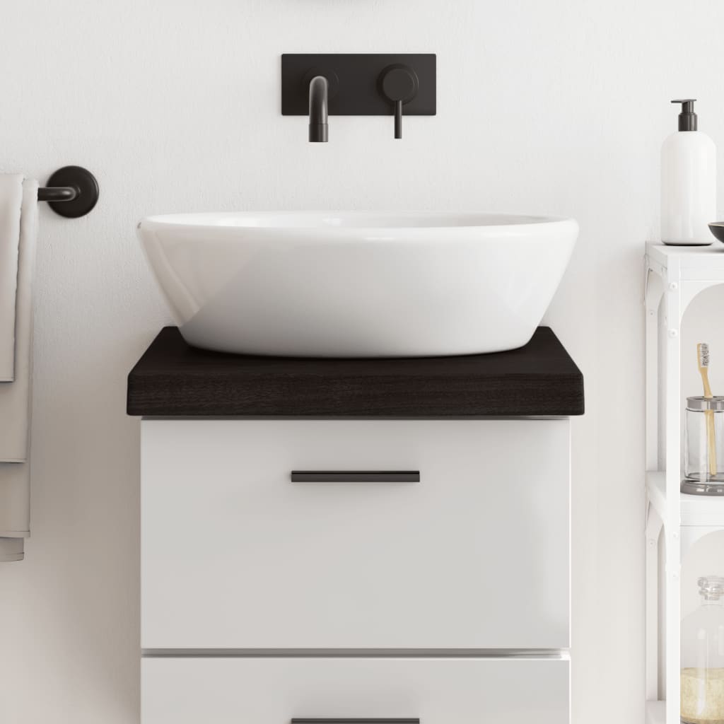 vidaXL Bancada p/ WC 40x60x6 cm madeira tratada maciça cinza-escuro