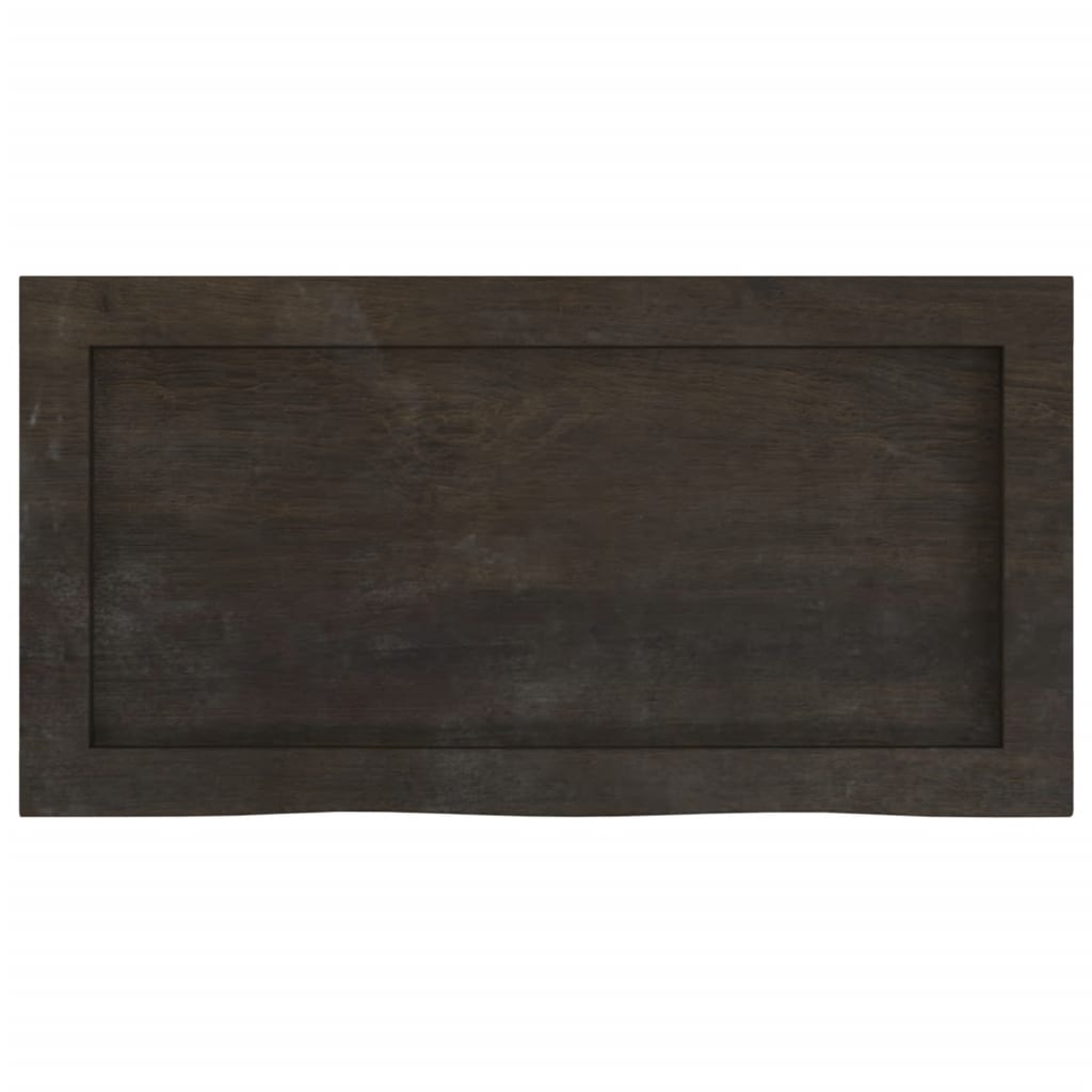 vidaXL - Wastafelblad - 60x30x(2-4) - cm - behandeld - massief - hout - donkerbruin