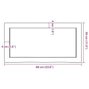 Koupelnová deska tmavě hnědá 60x30x(2-4) cm ošetřený masiv - obrázek 9