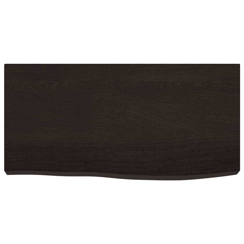 vidaXL - Wastafelblad - 60x30x(2-6) - cm - behandeld - massief - hout - donkerbruin