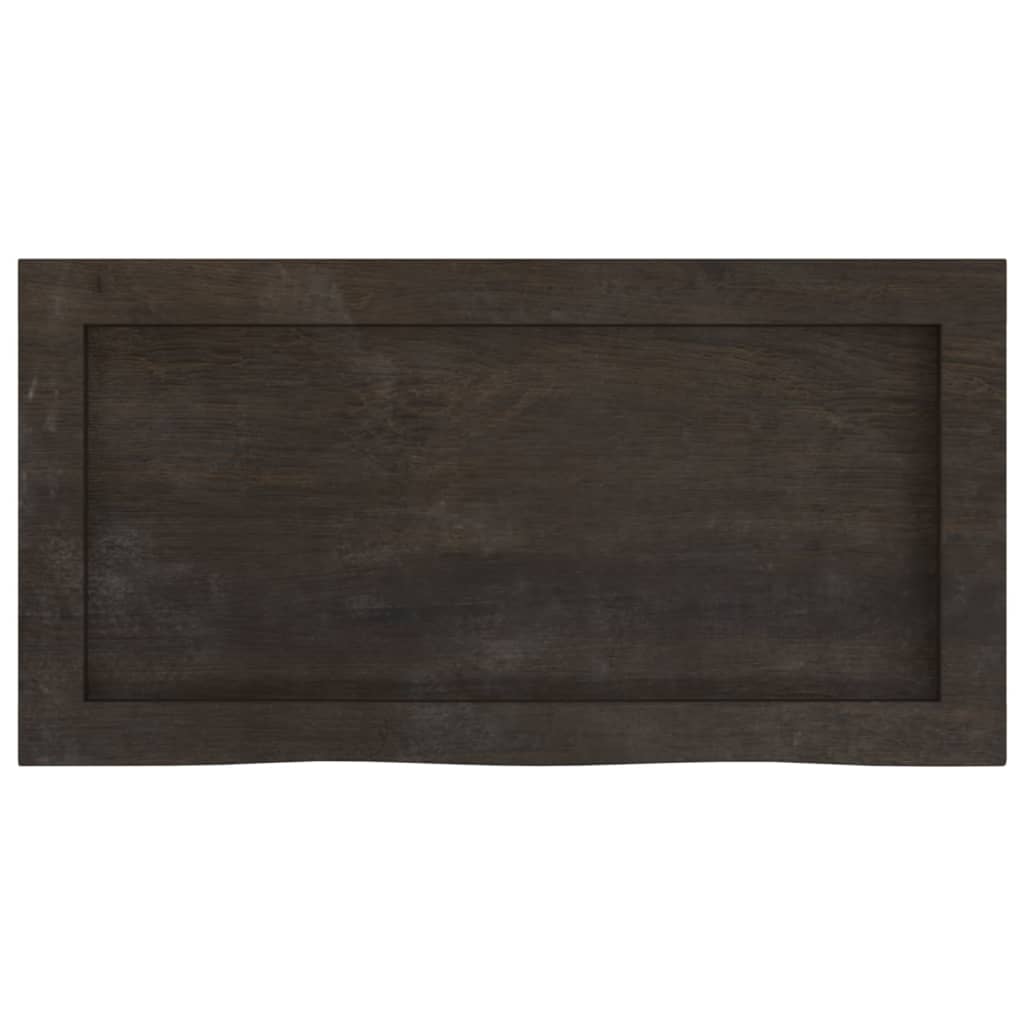 vidaXL - Wastafelblad - 60x30x(2-6) - cm - behandeld - massief - hout - donkerbruin