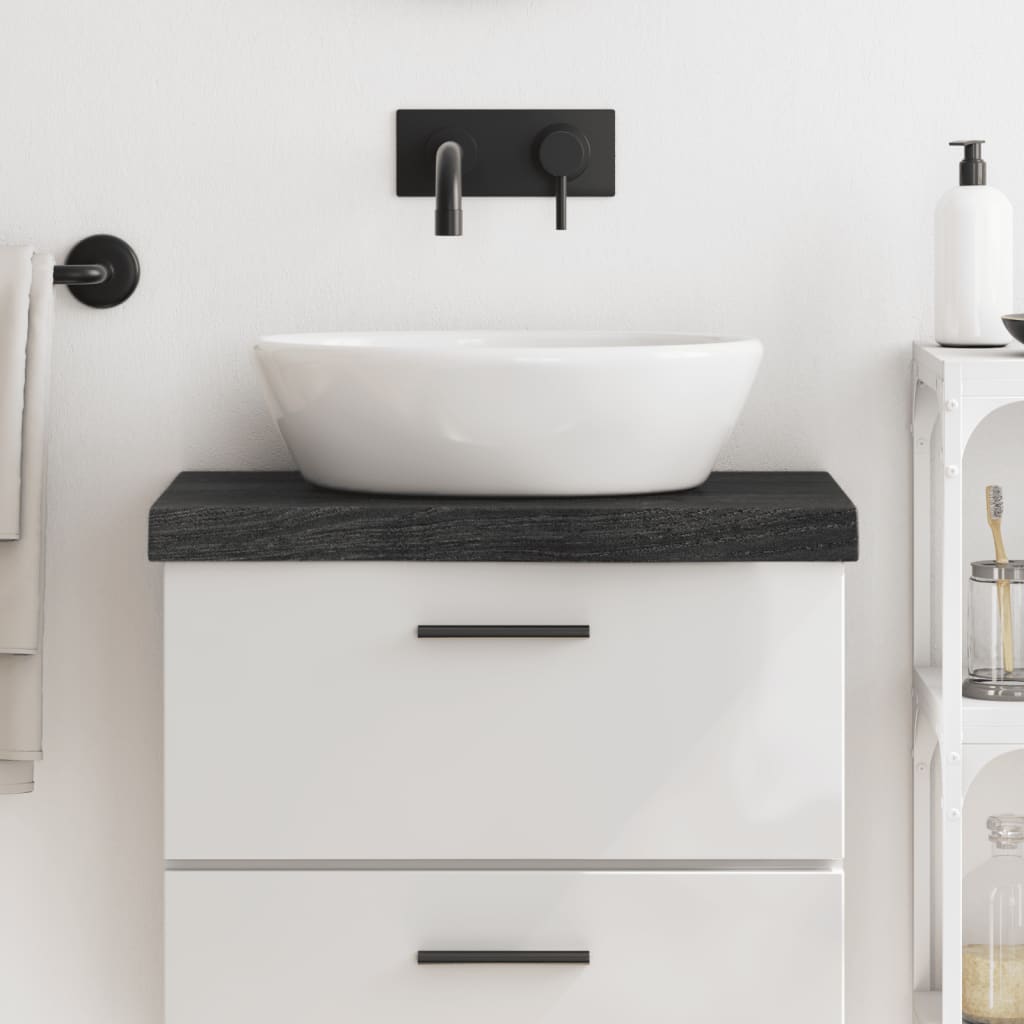 vidaXL Comptoir de salle de bain gris foncé 60x40x6 cm bois traité