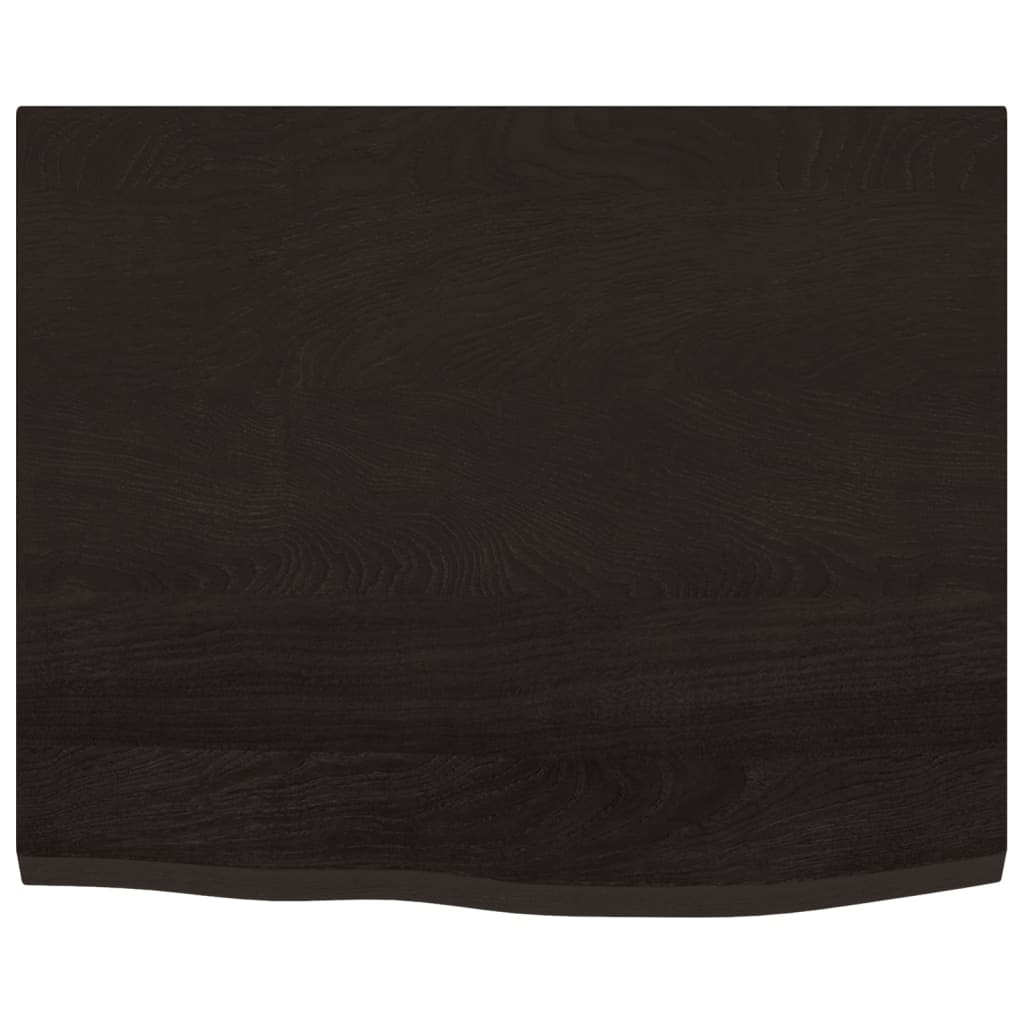 vidaXL Wastafelblad 60x50x2 cm behandeld massief hout donkerbruin afbeelding