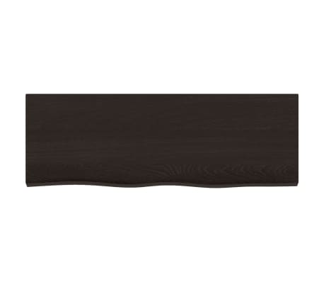 vidaXL Wastafelblad 80x30x(2-6) cm behandeld massief hout donkerbruin