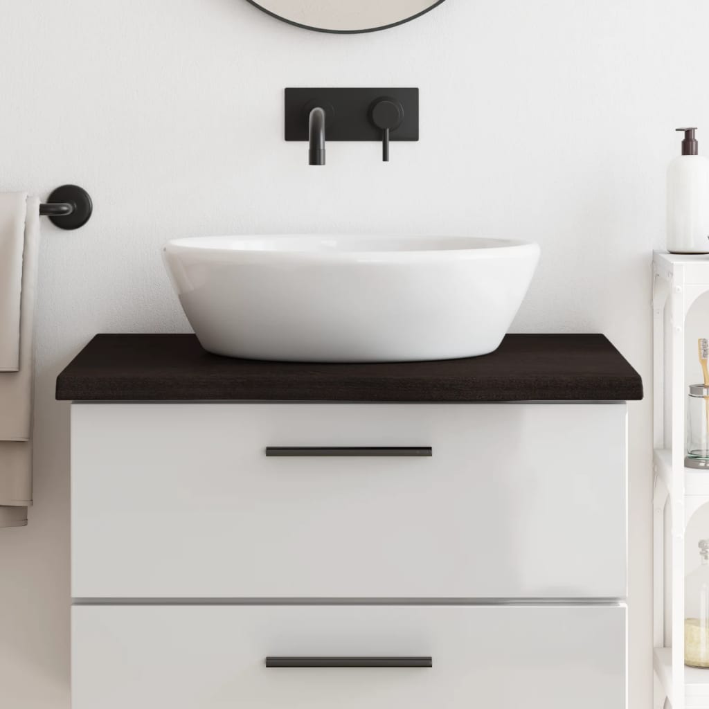 vidaXL Bancada p/ WC 80x50x4 cm madeira tratada maciça cinza-escuro