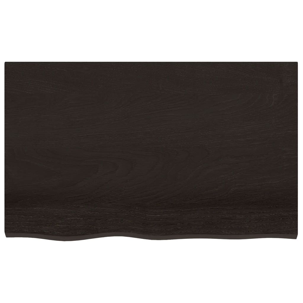 vidaXL Wastafelblad 80x60x2 cm behandeld massief hout donkerbruin afbeelding
