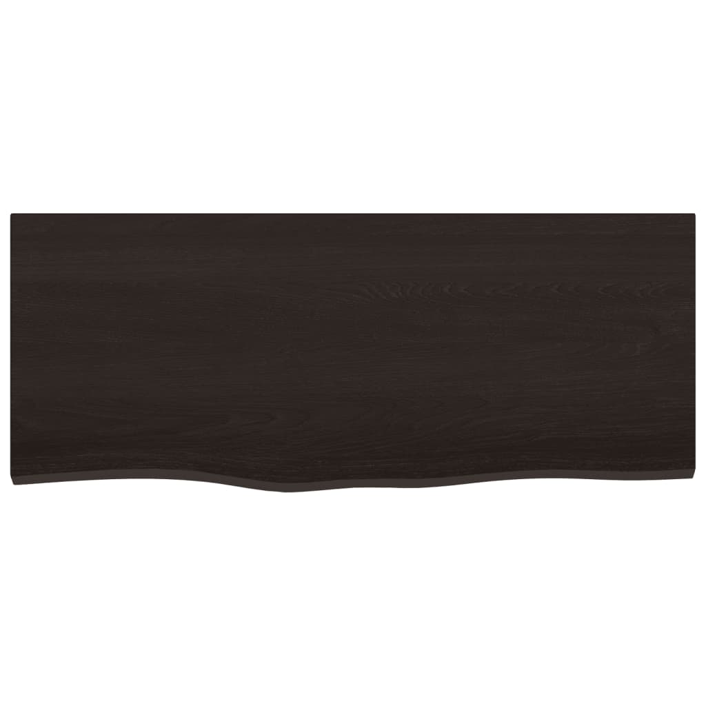 vidaXL Wastafelblad 100x40x2 cm behandeld massief hout donkerbruin afbeelding