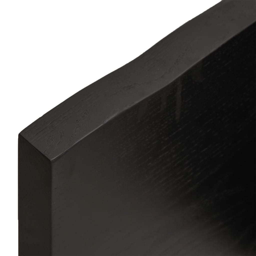 Wastafelblad 100x40x(2-4) cm behandeld massief hout donkergrijs